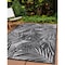 World Rug Gallery Contemporary Palm Leaf Textured Flat Weave Indoor/Outdoor Area Rug 5' x 7' Black 118BLACK5X7 - alternate 2